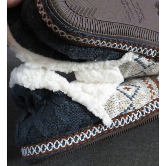 Muk Luks Sweater Knit Faux Shearling Indoor Outdoor Sole Slippers Size 7-8 - Picture 5 of 8